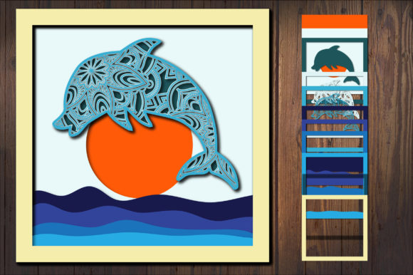 3D Dolphin Shadow Box: 3D SVG for Editorial Use