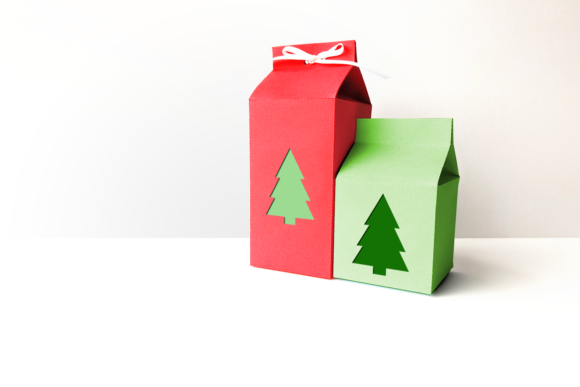 3D SVG Milk Carton Boxes for Christmas Branding