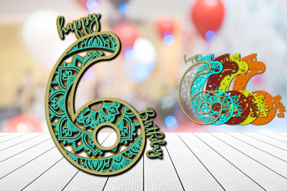 6th Birthday Cake Topper Mandala 3D SVG Shapes Review