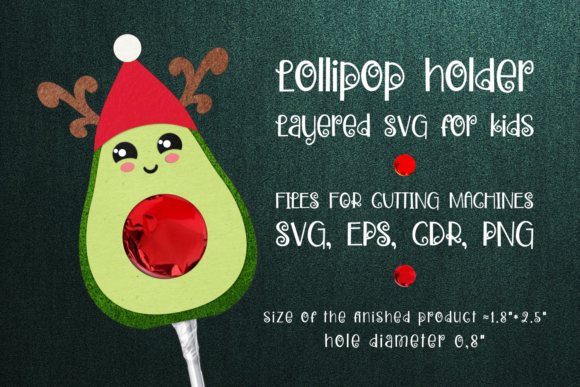Avocado Christmas Lollipop Holder 3D SVG Review