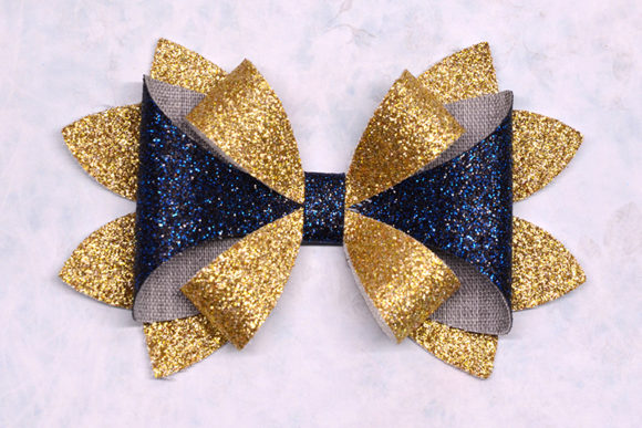 Bicolor Bow Template: 3D SVG Shapes for Branding