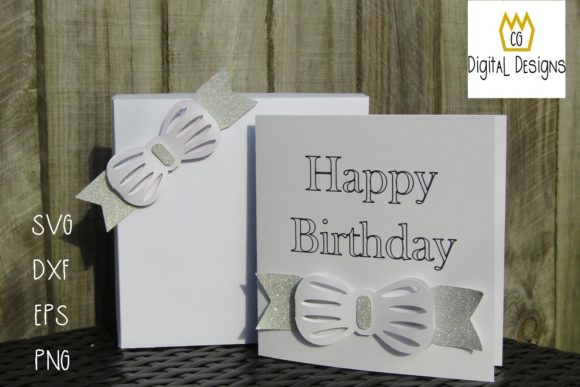 Bow Happy Birthday Card Box 3D SVG for Gift Boxes