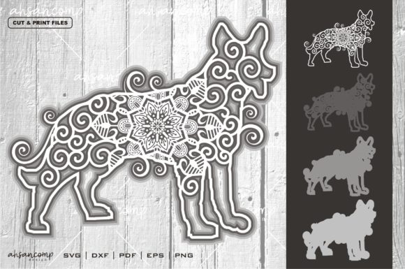 Dog Mandala 3D SVG for Shadow Box Design
