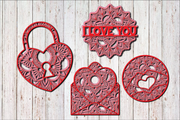 Layered Valentine's Day Mandala Set: 3D SVG Shapes Review