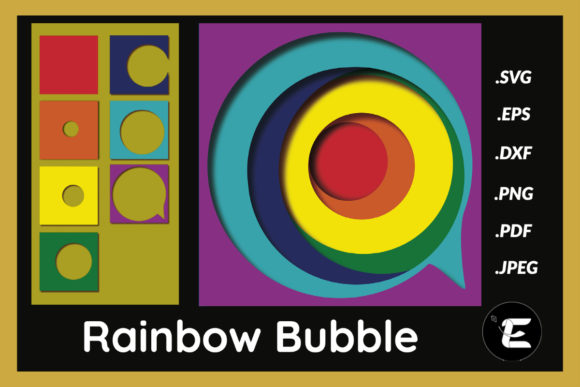Rainbow Bubble 3D SVG for Shadow Boxes
