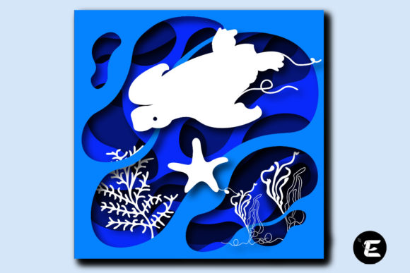 Turtle 3D SVG for Shadow Boxes & Crafts